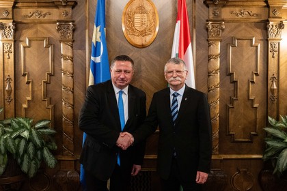 Прощална среща на посланик Христо Полендаков с Ласло Кьовер, председател на Държавното събрание на Унгария